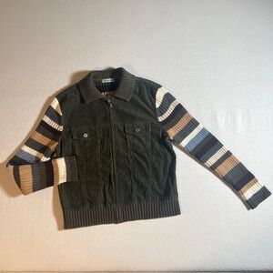Marsh Landing 100% Cotton Green Corduroy and Stripe Twilight Inspired Jacket